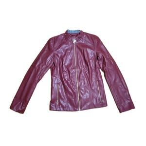 Cole Haan Ruffle Collar Faux Collar Womens Jacket Size XS